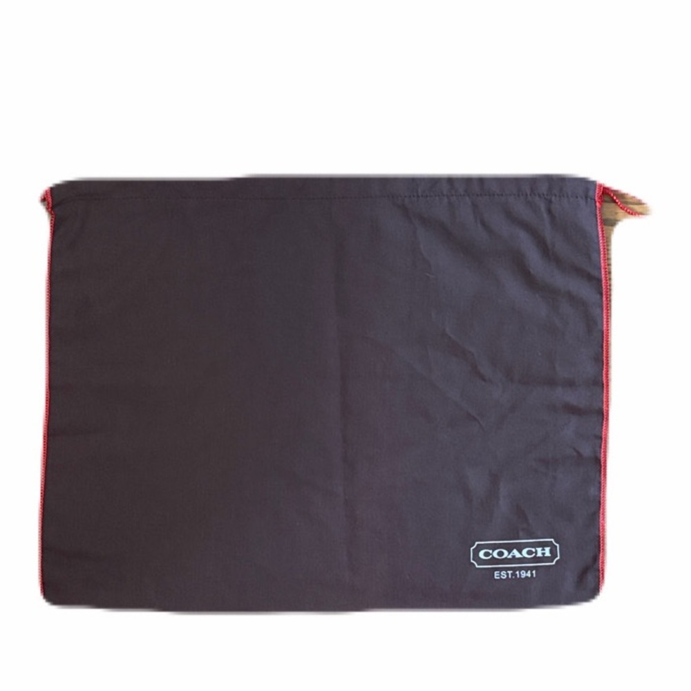 Authentic Coach Dark Brown Bag with Red Accents Dust Bag Size Large